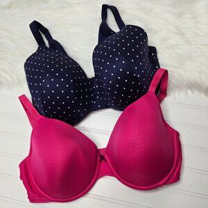 Lot of 2 Lane Bryant Cacique 1 Lightly Lined T-Shirt & 1 Full Coverage Bra 38DDD